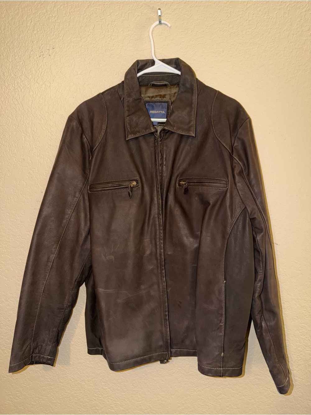 Regatta Men's Brown Leather Bomber Jacket